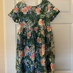 Vintage 80s? Hawaiian Print Babydoll dress